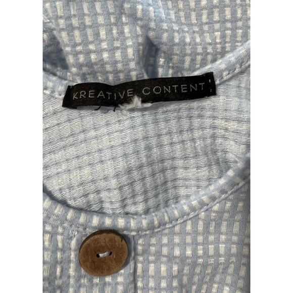 Kreative Content Women M Country Cottage Retro Casual Sleeveless Dress Baby Blue - Picture 6 of 6